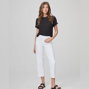 PAIGE Women's High Rise Wide Legged Cropped Nellie Ankle Jeans